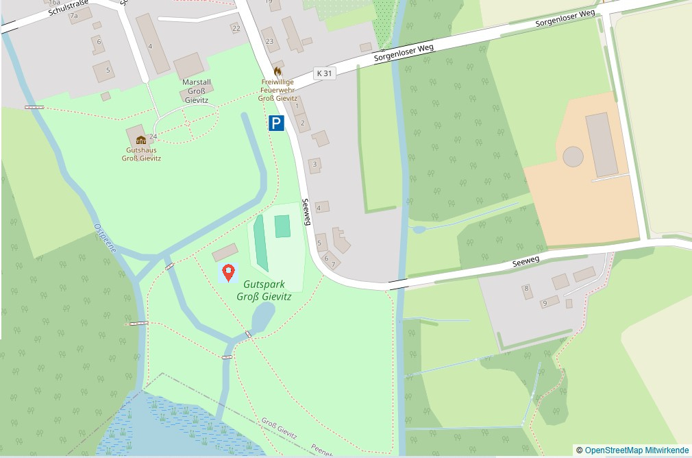 Lageplan mit Hinweis auf Parkplatz